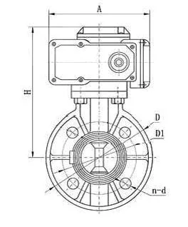 UPVC elektrisch aangedreven vlinderklep Dn50 - Dn300 1