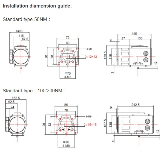 Aluminiumlegering IP68 explosiebestendige elektrische actuator Multi Turn elektrische klep actuator 0