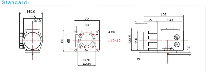 Explosiebestendige elektrische actuator met flensaansluiting Elektrische klepactuator met een kwartdraai 1