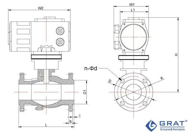 SS Explosiebestendige elektrische actuator DN50 Flanged Floating Ball Valve Actuator 1