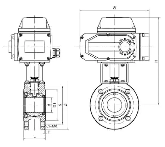 SS Vinnige open elektrische actuator Flangeraansluiting IP67 Elektrische kogelklep actuator 1