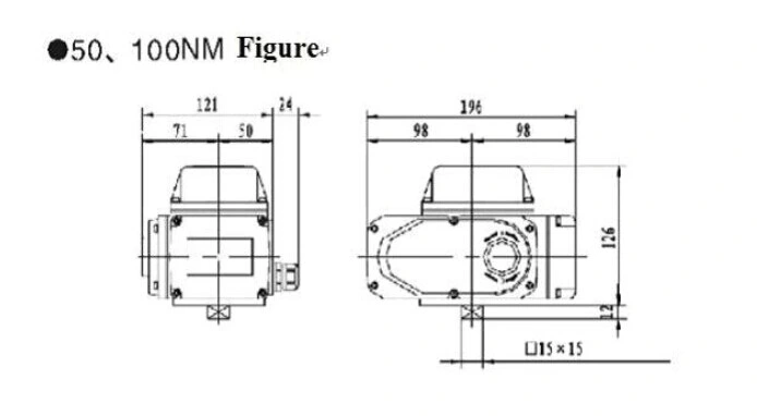 Elektrische roestvrijstalen kogelklep actuator vlinderklep actuator elektronisch type 2