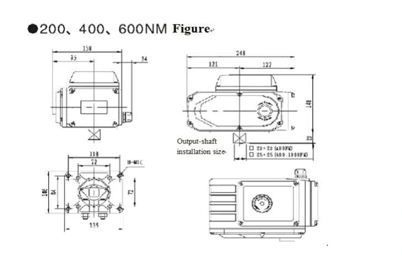 Elektrische roestvrijstalen kogelklep actuator vlinderklep actuator elektronisch type 3