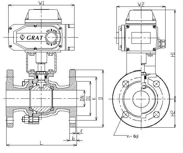 DN100 PN64 roestvrij staal SS316 flensverbindingsbalk met actuator 0