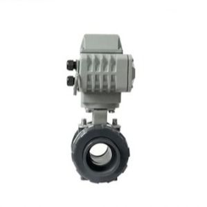 2weg UPVC elektrische kogelklep met motor met werkend plastic True Union kogelklep