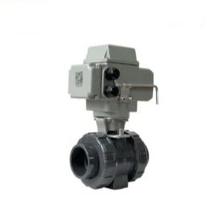 Dn32 UPVC elektrisch kogelventil IP67 AC220V DC24V Elektrisch actuator PVC kogelventil