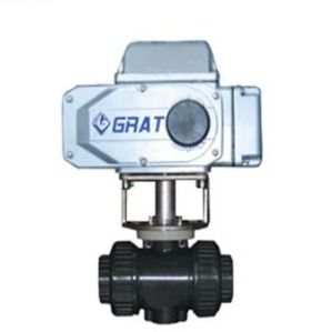 IP67 DN40 gemotoriseerde PVC-balkventiel normale temperatuur met elektrische actuator